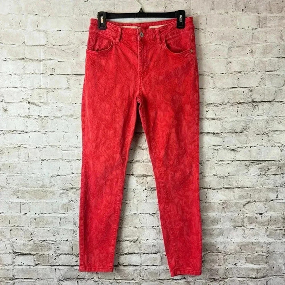 Anthropologie Pilcro and the Letterpress High Rise Skinny Ankle Jeans Sz 30 Red - Picture 2 of 14